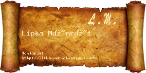 Lipka Ménrót névjegykártya